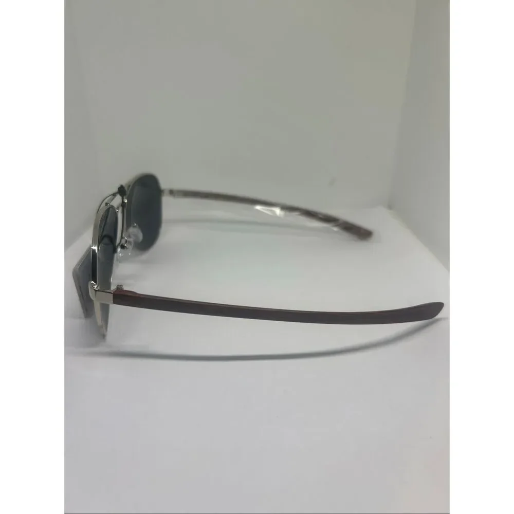 Air Force Aviator Sunglasses UV400 Metal Frame Wood Grain Temples New